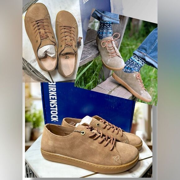 Birkenstock Shoes - BIRKENSTOCK Arran Leather Lace Up Sneaker Shoes Sand Size 36